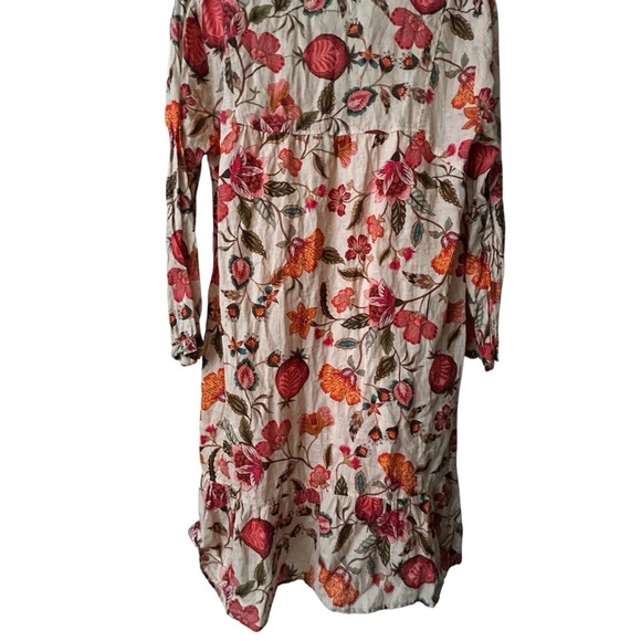 Johnny Was Workshop peach pink floral tiered summer dress - Picture 7 of 10